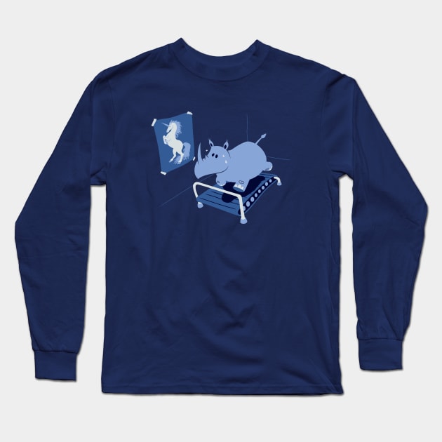 Runnin' Rhino Long Sleeve T-Shirt by Nezo